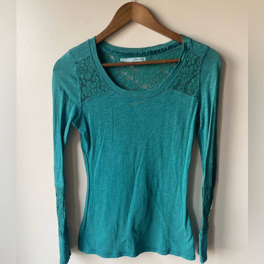 Green partial lace XS Shirt